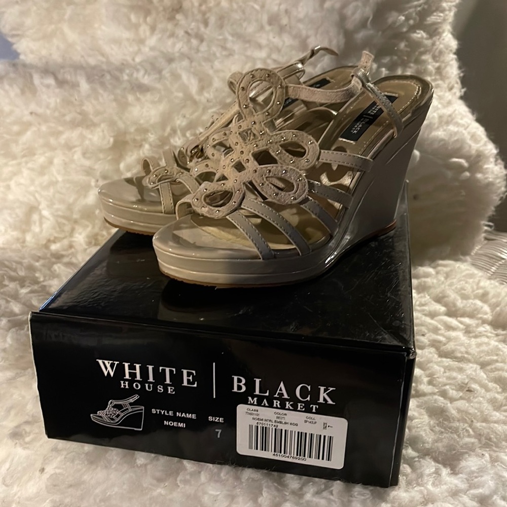 WHBM Wedge Sandals, Size 7